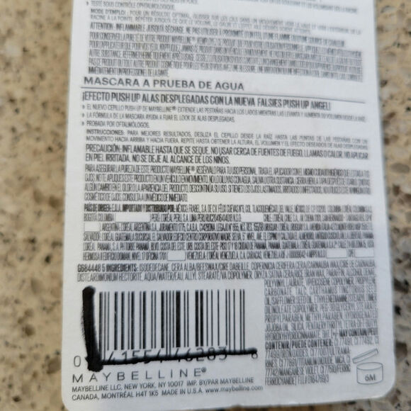 2 Maybelline The Falsies Push Up Angel WATERPROOF Mascara #504 VERY BLACK✨️NEW - Picture 7 of 9